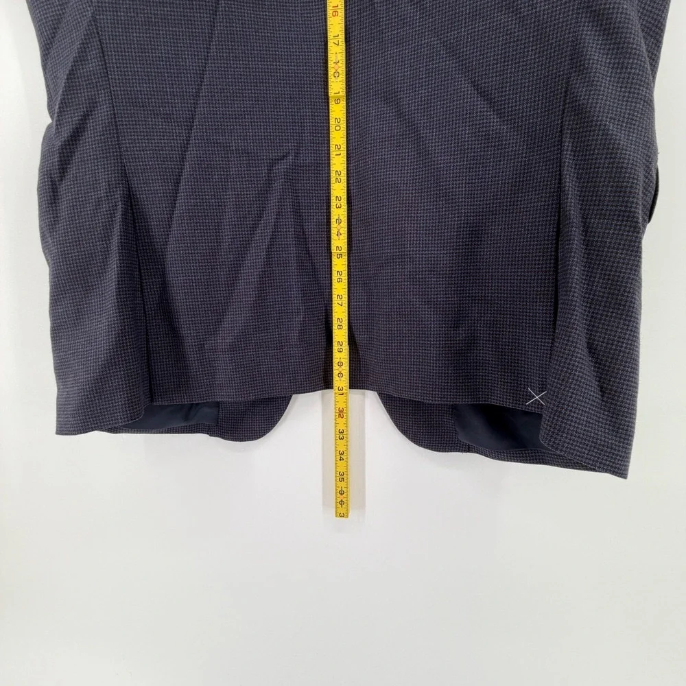 Jos A Bank Mens 44R Sport Coat Navy Brown Micro Check Wool Blend Suit Blazer